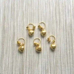 5 Bijoux Cheveux Coeur Doré Pour Nattes, Tresses Et Locks
