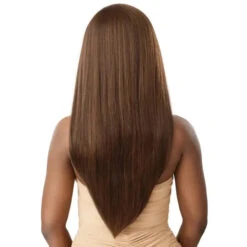 Perruque Lace Front Yaki Straight Kairi - Outré -Evolve Cosmetiques Perruque yaki straightlace front longue chocolate outre melted hairline kairi