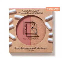 Blush Enlumineur Duo COLOR+GLOW - BE+RADIANCE 18 Blush Enlumineur Duo COLOR+GLOW - BE+RADIANCE -Evolve Cosmetiques be radiance color glow blush enlumineur probiotiques n 05 rosewood