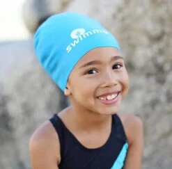 Bonnet De Bain Afro Kids - Swimma Caps -Evolve Cosmetiques bonnet natation afro kids turquoise
