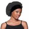Bonnet Satin à Bord Large Pour Cheveux - Evolve -Evolve Cosmetiques bonnet satin a bord large pour cheveux noir