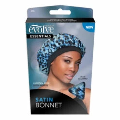 Bonnet Satin Cheveux Imprimé Léopard - Evolve -Evolve Cosmetiques bonnet satin bleu evolve