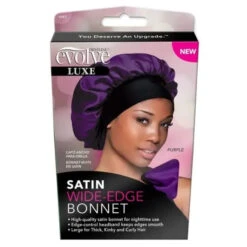 Bonnet Satin à Bord Large Pour Cheveux - Evolve 15 Bonnet Satin à Bord Large Pour Cheveux - Evolve -Evolve Cosmetiques bonnet satin cheveux bord large evolve