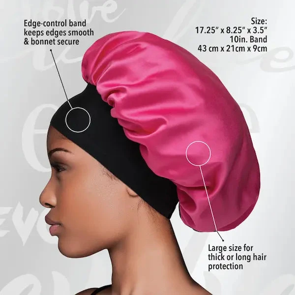 Bonnet Satin à Bord Large Pour Cheveux - Evolve 6 Bonnet Satin à Bord Large Pour Cheveux - Evolve – Image 4