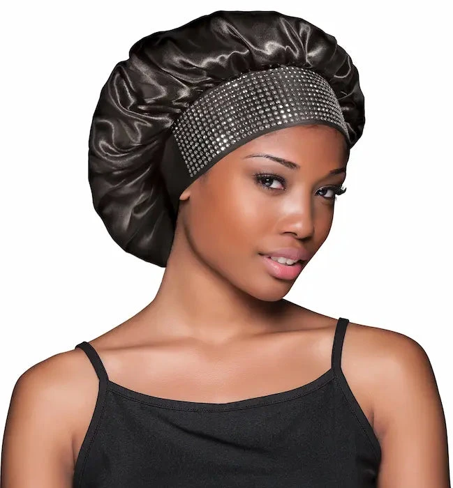 Bonnet Satin Large Bande Et Strass - Evolve 3 Bonnet Satin Large Bande Et Strass - Evolve