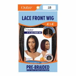 Perruque Tressée Lace 4X4 BOX BRAID BOB - Outré -Evolve Cosmetiques box braids bob perruque lace front outre packaging