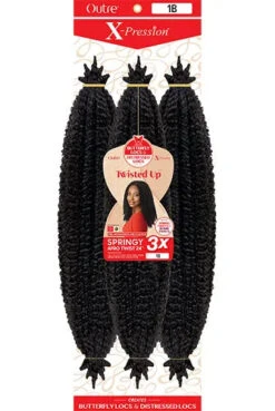 Mèches X-Pression Twisted Up Springy Afro Twist 24 Pouces 3X - Outré 20 Mèches X-Pression Twisted Up Springy Afro Twist 24 Pouces 3X - Outré -Evolve Cosmetiques butterfly locs Twisted Up Springy Afro Twist 24in 3X layer 1B