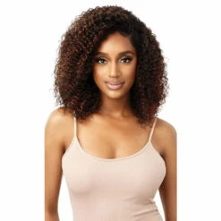 Perruque Lace HD Bouclée CEIDY - Outré -Evolve Cosmetiques ceidy perruque melted hairline outre copper brown face