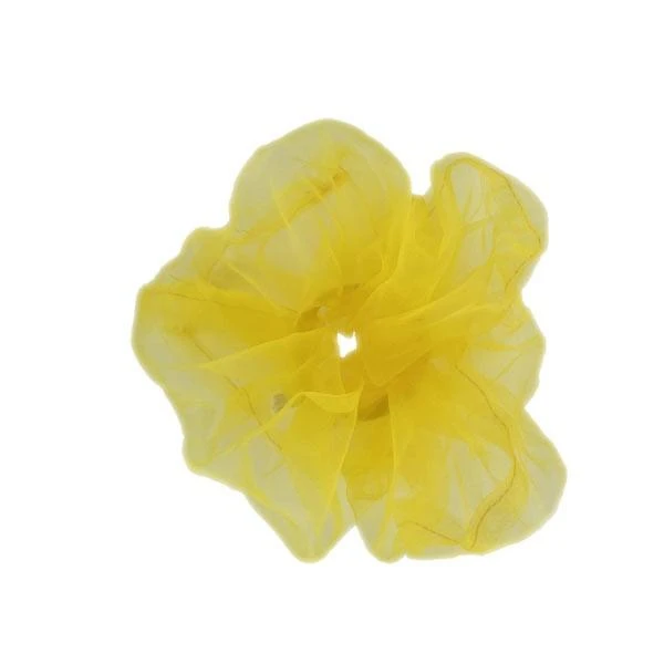 Chouchou En Organza Jaune 3 Chouchou En Organza Jaune