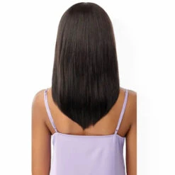 Perruque Cheveux Naturels Clarissa - Outré -Evolve Cosmetiques clarissa perruque frange lisse cheveux humains outre natural black vue de dos