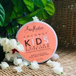 Crème Boucles Curling Butter Cream Coco & Hibiscus - Shea Moisture Kids -Evolve Cosmetiques curling butter cream shea moisture kids creme definition boucles noix de coco hibiscus