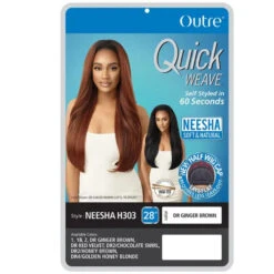 Perruque Demi-Tête Yaki Straight Neesha H303 - Outré 12 Perruque Demi-Tête Yaki Straight Neesha H303 - Outré -Evolve Cosmetiques demi perruque straight yaki neesha h303 outre quickweave
