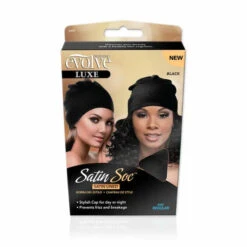 Bonnet Doublé En Satin Soc Noir - Evolve -Evolve Cosmetiques evolve satin soc luxe