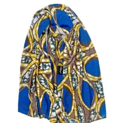 Foulard De Tête Wrap Cheveux Imprimé Bleu - Evolve -Evolve Cosmetiques foulard de tete wrap imprime wax bleu