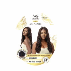 Perruque Lace Front Naturelle HD 24 Pouces HAISLEY - Outré -Evolve Cosmetiques haisley perruque lace front ondulee outre gold label packaging
