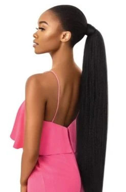 Postiche JUMBO KINKY STRAIGHT - Outré -Evolve Cosmetiques jumbo kinky straight postiche pretty quick wrap pony outre pqwpjks301b noir 1b 804313