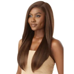 Perruque Lace Front Yaki Straight Kairi - Outré -Evolve Cosmetiques lace front yaki straight perruque longue chocolate outre melted hairline kairi