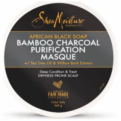 Masque Purifiant Black Soap Bamboo Charcoal Purification - Shea Moisture -Evolve Cosmetiques masque capillaire purifiant Shea Moisture African Black Soap