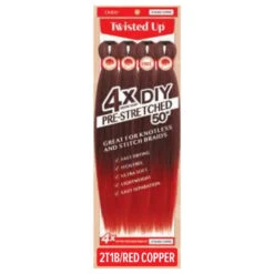 Mèches PRE-STRETCHED Ombrées 4X 50 Twisted Up - Outré -Evolve Cosmetiques meches pour tresses xpression pre stretched x4 ombre bordeaux 2t1b red copper outre