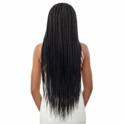 Perruque Tressée FEED-IN BOX BRAIDS 36" - Lace HD 4X4 Outré -Evolve Cosmetiques middle part feed in braids lace front wig outredos