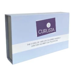 Taie D'Oreiller En Soie De Mûrier 100% Naturelle - Curlista -Evolve Cosmetiques packaging taie soie murier curlista face