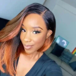 Perruque Lace Front Bob Ginger Zandra - Outré -Evolve Cosmetiques perruque asymetrique bob lisse ginger roux zandra outre