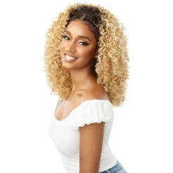 Perruque Lace Front Blonde Halo Stitch Braid 18 Pouces - Outré