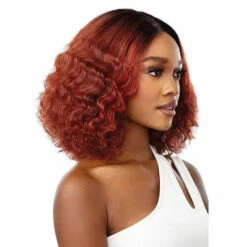 Perruque Lace Front Wig Soleil - Outré -Evolve Cosmetiques perruque bob boucle synthetique rousse outre soleil profil