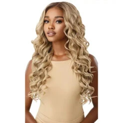 Perruque Lace Front Wig Perfect Hair Line 13x6 Charisma - Outré -Evolve Cosmetiques perruque bouclee blonde longue lace front 13x6 charisma couleur dr4 sandy blonde outre hair