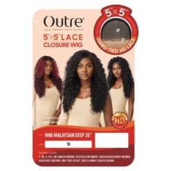 Perruque Deep Curly Closure HD 5x5 Malaysian DEEP 26" - Outre -Evolve Cosmetiques perruque curly deep malaysian closure hd 5x5 outre