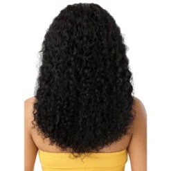 Perruque Cheveux Naturels Simona 20 Pouces - Outré -Evolve Cosmetiques perruque frange bouclee cheveux naturels outre simona couleur noir naturel