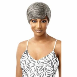 Perruque Naturelle Pixie Asha - Outré -Evolve Cosmetiques perruque grise cheveux naturels courte pixie asha om2803444 outre