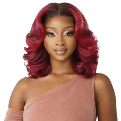 Perruque Semi-naturelle Lace 5X5 Body Wave - Outré -Evolve Cosmetiques perruque lace closure body wave bob rouge bordeaux outre lace 5x5 1