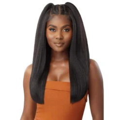 Perruque Kinky Straight Closure HD 5x5 24" - Outre -Evolve Cosmetiques perruque lace closure wig hd kinky straight yaki outre