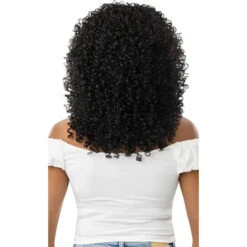 Perruque Lace Front 13X2 Noire Halo Stitch Braid 18 - Outre -Evolve Cosmetiques perruque lace front 13x2 tressee bouclee mi longue noir halo stitch braid outre wig dos