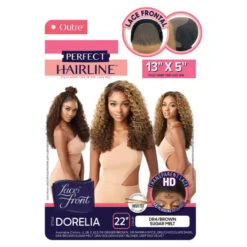 Perruque Lace Front 13X5 Dorelia - Outré -Evolve Cosmetiques perruque lace front hd 13x5 bouclee curly blonde couleur dorelia perfect hairline outre packaging