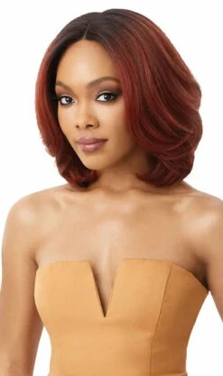 Perruque Lace Front Neesha 206 - Outré -Evolve Cosmetiques perruque lace front wig neesha 206 outre rousse drff2 cinnamon spice face