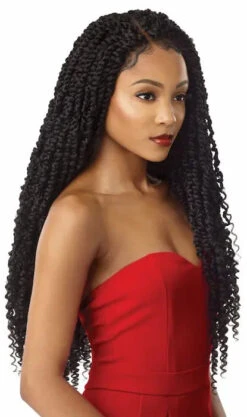Lace Front Wig Tressée Passion Twist X-PRESSION - Outré -Evolve Cosmetiques perruque lace front wig tressee passion twist x pression outre noir 1b profil