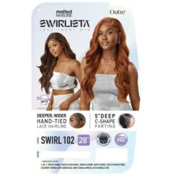 Perruque Lace Front Body Wave Swirl 102 - Outré -Evolve Cosmetiques perruque lace hd beach wave swirl 102 outre