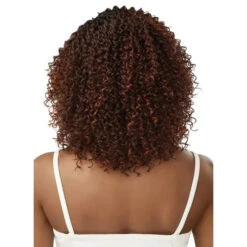 Perruque Curly HD Lace Front Nessa - Outré -Evolve Cosmetiques perruque lace hd curly chocolat outre nessa ginger brown