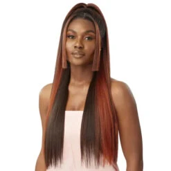 Perruque Lace HD+ Lisse Sleek Yaki Straight - Outré -Evolve Cosmetiques perruque lace hd straight long ginger brown airtied outre sleek yaki 28