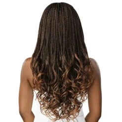 Perruque Tressée French Curl Box Braids - Outré -Evolve Cosmetiques perruque lace tressee french curls outre middle part french curl box braids 2