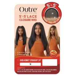 Perruque Kinky Straight Closure HD 5x5 24" - Outre -Evolve Cosmetiques perruque lace wig closure hd kinky straight yaki outre