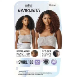 Perruque Lace Front Bouclée Curly Swirl 103 - Outré 12 Perruque Lace Front Bouclée Curly Swirl 103 - Outré -Evolve Cosmetiques perruque lace wig curly outre melted hairline swirl 103