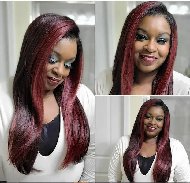 Perruque Lace Front 13X5 Burgundy Declan - Outré 8 Perruque Lace Front 13X5 Burgundy Declan - Outré – Image 6