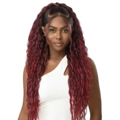 Perruque Lace HD 13X6 Curly Longue Tamala - Outré -Evolve Cosmetiques perruque longue lace curly bouclee burgundy 13x6 outre tamala