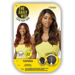 Perruque Wavy Lace Part Hanna - Outré Daily Wig -Evolve Cosmetiques perruque synthetique lace part ginger brown body wave outre daily wig hanna