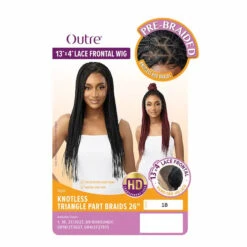 Perruque Lace Wig Tressée 13X4 Burgundy Knotless Triangle Part Braids - Outré -Evolve Cosmetiques perruque tressee lace front 13x4 knotless braids triangle part outre 1fa2ea74 eadc 4f2f 9eca 96708768f405