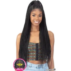 Perruque Tressée Pre-Stretched Box Braids - Model Model -Evolve Cosmetiques perruque tressee pre stretched box braids noire model model