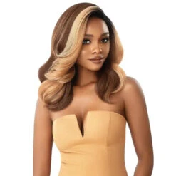 Perruque Lace Front Yaki Neesha 202 - Outré -Evolve Cosmetiques perruque yaki caramel lace front neesha 202 outre sunkiss brown